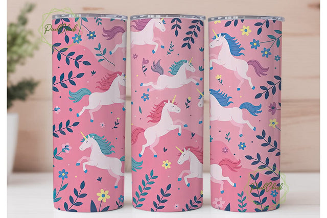 Cute Unicorn Tumbler Wrap PNG Sublimation PixelChick 