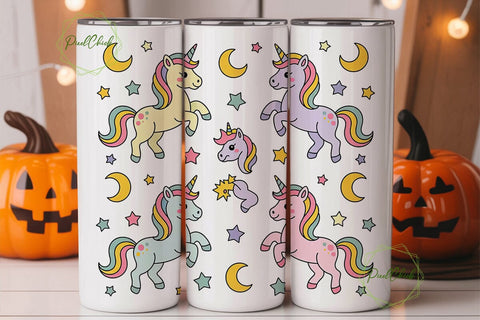 Cute Unicorn Tumbler Wrap Sublimation PixelChick 