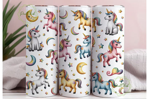 Cute Unicorn Tumbler Wrap Sublimation PixelChick 
