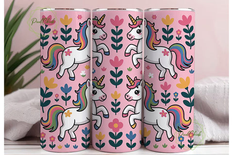 Cute Unicorn Tumbler Wrap Sublimation PixelChick 