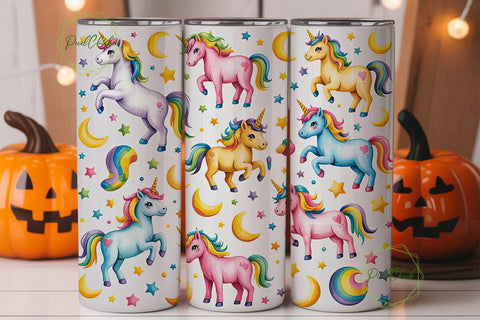 Cute Unicorn Tumbler Wrap Sublimation PixelChick 