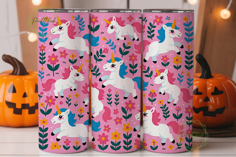 Cute Unicorn Tumbler Wrap Sublimation PixelChick 