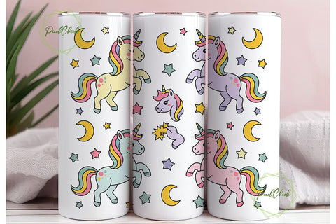 Cute Unicorn Tumbler Wrap Sublimation PixelChick 