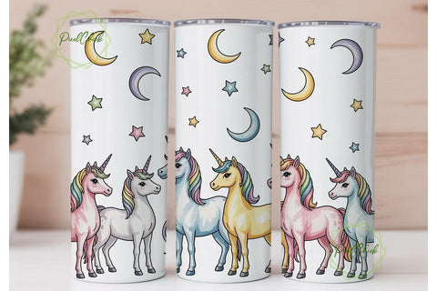 Cute Unicorn Tumbler Wrap Sublimation PixelChick 