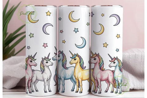 Cute Unicorn Tumbler Wrap Sublimation PixelChick 
