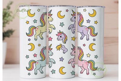Cute Unicorn Tumbler Wrap Sublimation PixelChick 