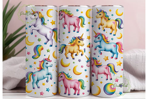 Cute Unicorn Tumbler Wrap Sublimation PixelChick 