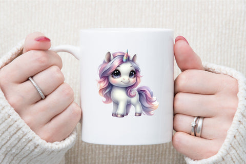 Cute Unicorn Watercolor Clipart Sublimation designartist 