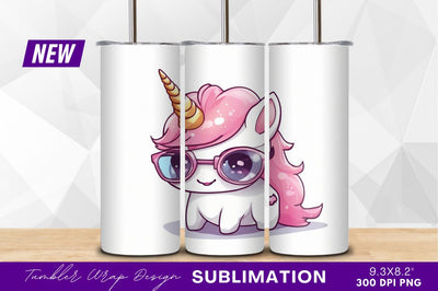 Cute unicorn with glasses vector illustration Sublimation Regulrcrative 
