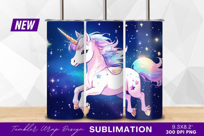 Cute unicorn with rainbow mane and stars Sublimation Regulrcrative 