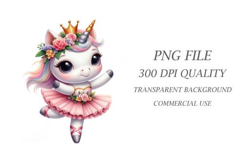 Cute Unicorns Ballet Sublimation Clipart Sublimation Rupkotha 