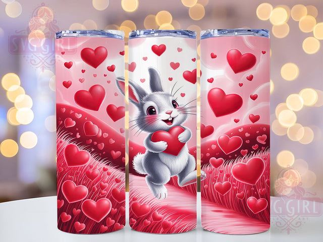 Cute Valentine Bunny Tumbler, Cute Rabbit Pattern, Romantic Bunny Design, 20Oz Sublimation Wrap, Adorable Rabbit Art, Love Bunny Texture, Tumbler Sublimation Sublimation SvggirlplusArt 