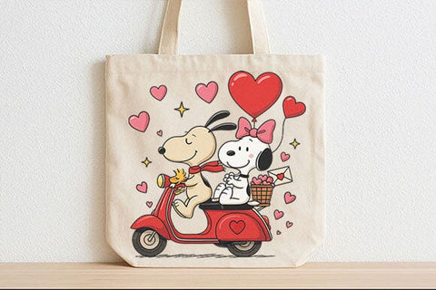Cute Valentine Dogs PNG | Puppy Love Scooter Sublimation Design SVG BillahCrafts 