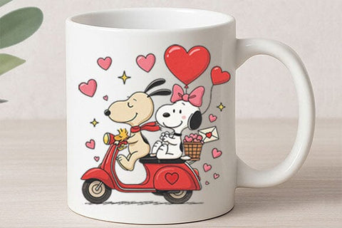 Cute Valentine Dogs PNG | Puppy Love Scooter Sublimation Design SVG BillahCrafts 