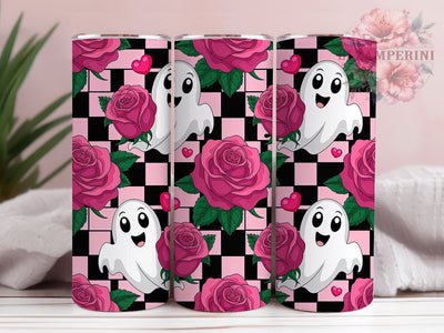 Cute Valentine Ghost Tumbler, Cute Valentine, Love Theme, Sublimation Art, 20oz Tumbler, Fun Wrap, Playful Design Sublimation Li Zamperini 