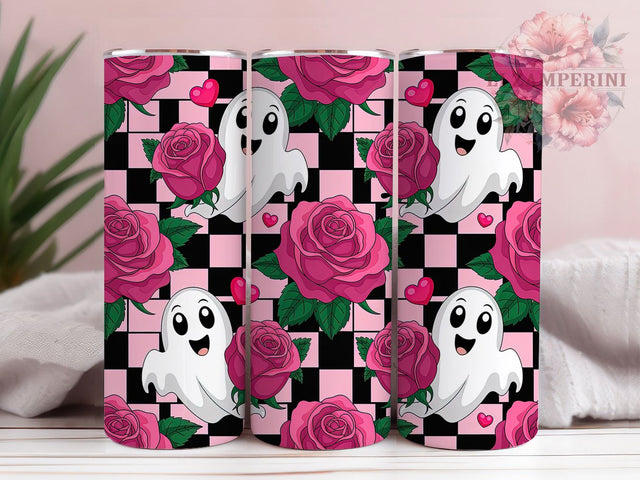 Cute Valentine Ghost Tumbler, Cute Valentine, Love Theme, Sublimation Art, 20oz Tumbler, Fun Wrap, Playful Design Sublimation Li Zamperini 