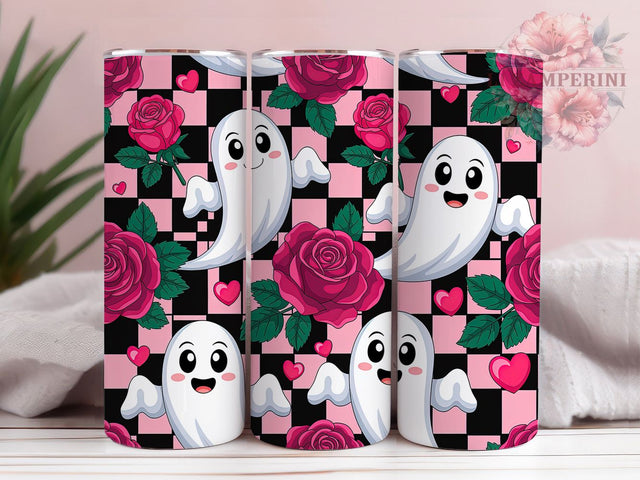 Cute Valentine Ghost Tumbler, Cute Valentine, Love Theme, Sublimation Art, 20oz Tumbler, Fun Wrap, Playful Design Sublimation Li Zamperini 