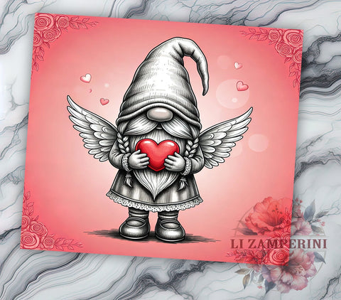 Cute Valentine Gnome, Gnome Girl Tumbler, 20oz Tumbler PNG, Valentine's Day Design, Gnome Sublimation, Heart Gnome, Holiday Gift Sublimation Li Zamperini 
