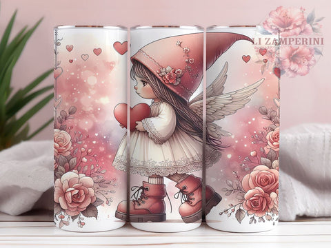Cute Valentine Gnome, Gnome Girl Tumbler, 20oz Tumbler PNG, Valentine's Day Design, Gnome Sublimation, Heart Gnome, Holiday Gift Sublimation Li Zamperini 