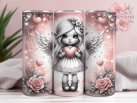 Cute Valentine Gnome, Gnome Girl Tumbler, 20oz Tumbler PNG, Valentine's Day Design, Gnome Sublimation, Heart Gnome, Holiday Gift Sublimation Li Zamperini 