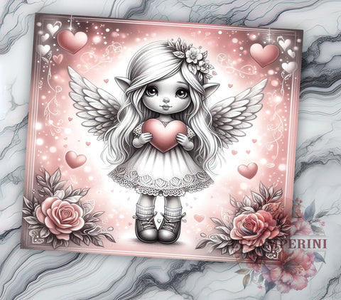 Cute Valentine Gnome, Gnome Girl Tumbler, 20oz Tumbler PNG, Valentine's Day Design, Gnome Sublimation, Heart Gnome, Holiday Gift Sublimation Li Zamperini 