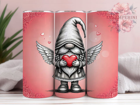 Cute Valentine Gnome, Gnome Girl Tumbler, 20oz Tumbler PNG, Valentine's Day Design, Gnome Sublimation, Heart Gnome, Holiday Gift Sublimation Li Zamperini 