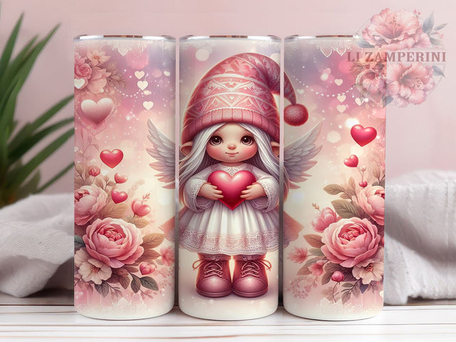 Cute Valentine Gnome, Gnome Girl Tumbler, 20oz Tumbler PNG, Valentine's Day Design, Gnome Sublimation, Heart Gnome, Holiday Gift Sublimation Li Zamperini 