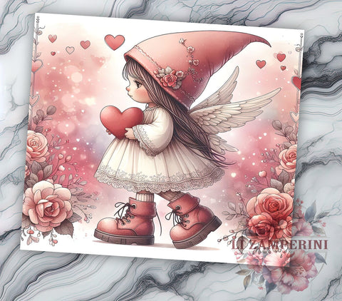 Cute Valentine Gnome, Gnome Girl Tumbler, 20oz Tumbler PNG, Valentine's Day Design, Gnome Sublimation, Heart Gnome, Holiday Gift Sublimation Li Zamperini 