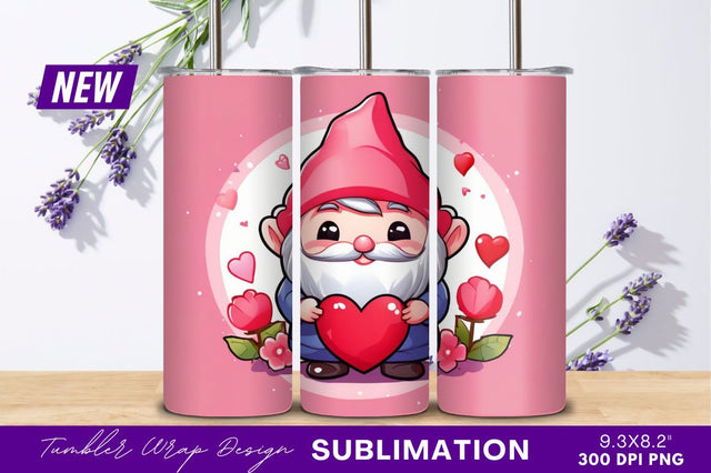 Cute valentine gnome holding red heart vector Sublimation Regulrcrative 