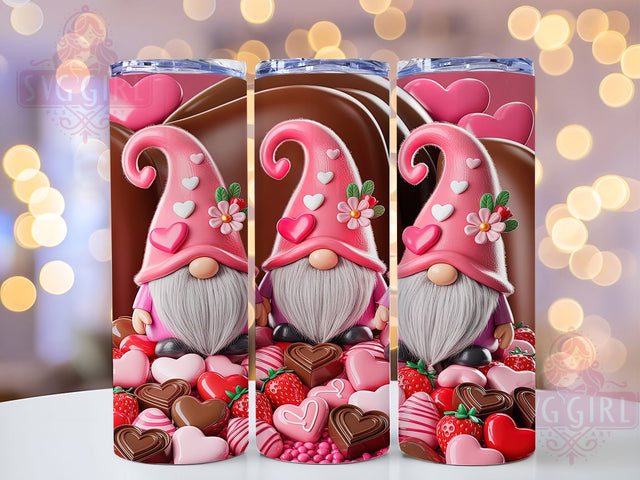 Cute Valentine Gnome Tumbler, Cute Design, Holiday Wrap, Love Tumbler, Festive Pattern, 20oz Tumbler, Sublimation Print Sublimation SvggirlplusArt 