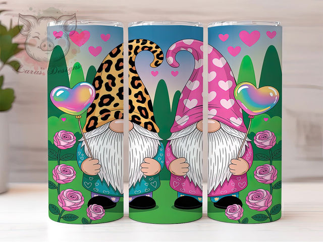 Cute Valentine Gnome Tumbler, Cute Gnome Valentine, Love Gnome Design, 20Oz Wrap Design, Valentine Sublimation, Romantic Gnome Art, Sweet Heart Theme Sublimation Lara' s Designs 