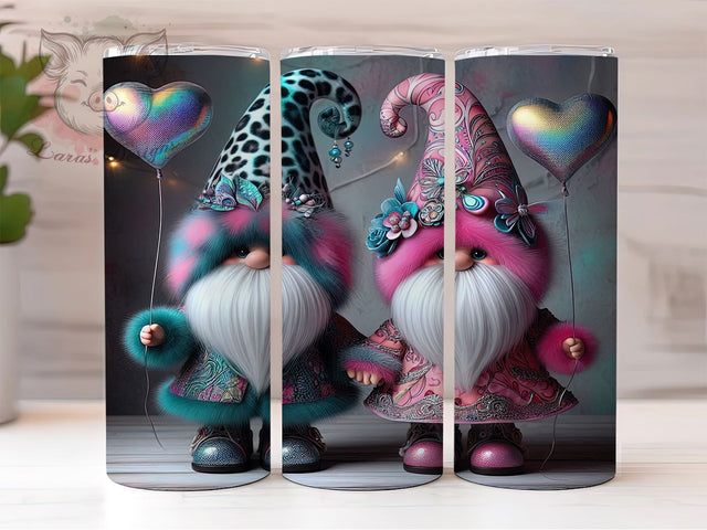 Cute Valentine Gnome Tumbler, Cute Gnome Valentine, Love Gnome Design, 20Oz Wrap Design, Valentine Sublimation, Romantic Gnome Art, Sweet Heart Theme Sublimation Lara' s Designs 