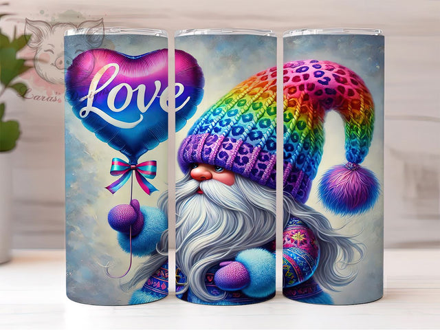 Cute Valentine Gnome Tumbler Wrap, Cute Gnome Design, 20oz Tumbler Wrap, Gnome Sublimation Art, Valentines Day Gift, Personalized Tumblers, Gnome Lover Gift Sublimation Lara' s Designs 