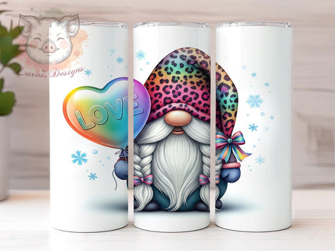 Cute Valentine Gnome Tumbler Wrap, Cute Gnome Design, 20oz Tumbler Wrap, Gnome Sublimation Art, Valentines Day Gift, Personalized Tumblers, Gnome Lover Gift Sublimation Lara' s Designs 