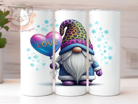 Cute Valentine Gnome Tumbler Wrap, Cute Gnome Design, 20oz Tumbler Wrap, Gnome Sublimation Art, Valentines Day Gift, Personalized Tumblers, Gnome Lover Gift Sublimation Lara' s Designs 