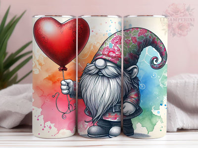 Cute Valentine Gnome Tumbler Wrap, Gnome Tumbler PNG, Straight & Tapered Tumbler Wrap, Instant Digital Download Sublimation Li Zamperini 