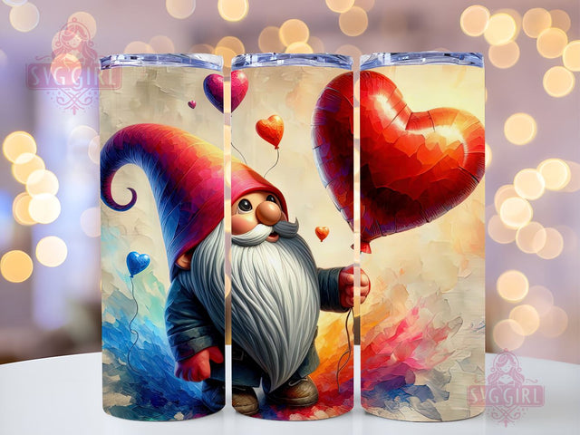 Cute Valentine Gnome Tumbler Wrap Valentines Day Skinny 20 oz Tumbler Sublimation Design Valentine Gnome Tumbler PNG, Digital Download Sublimation SvggirlplusArt 
