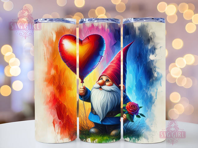 Cute Valentine Gnome Tumbler Wrap Valentines Day Skinny 20 oz Tumbler Sublimation Design Valentine Gnome Tumbler PNG, Digital Download Sublimation SvggirlplusArt 