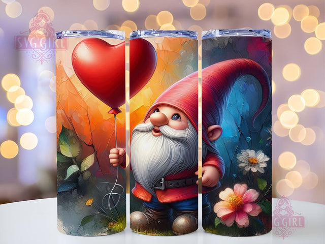Cute Valentine Gnome Tumbler Wrap Valentines Day Skinny 20 oz Tumbler Sublimation Design Valentine Gnome Tumbler PNG, Digital Download Sublimation SvggirlplusArt 
