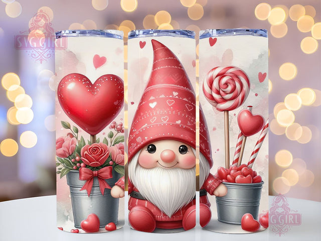 Cute Valentine Gnome Tumbler Wrap Valentines Day Skinny 20 oz Tumbler Sublimation Design Valentine Gnome Tumbler PNG, Digital Download Sublimation SvggirlplusArt 