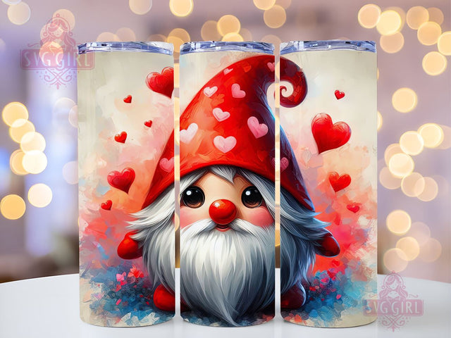 Cute Valentine Gnome Tumbler Wrap Valentines Day Skinny 20 oz Tumbler Sublimation Design Valentine Gnome Tumbler PNG, Digital Download Sublimation SvggirlplusArt 