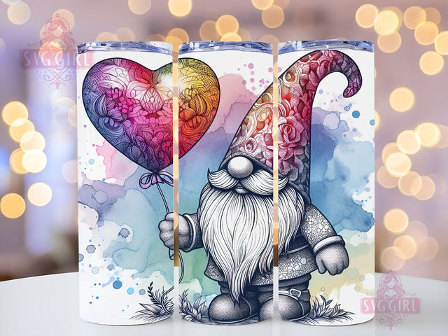 Cute Valentine Gnome Tumbler Wrap Valentines Day Skinny 20 oz Tumbler Sublimation Design Valentine Gnome Tumbler PNG, Digital Download Sublimation SvggirlplusArt 