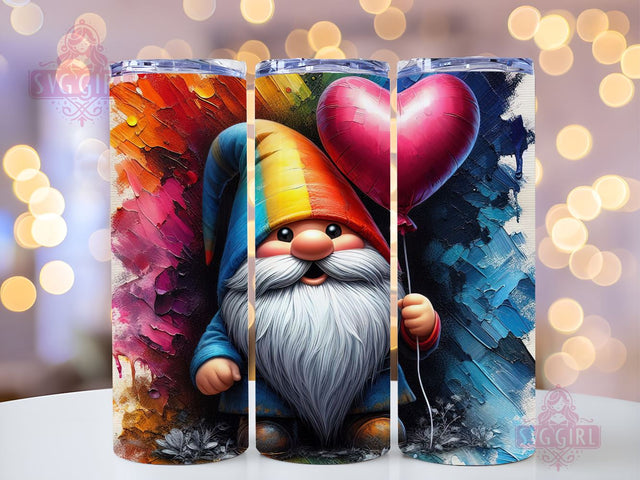 Cute Valentine Gnome Tumbler Wrap Valentines Day Skinny 20 oz Tumbler Sublimation Design Valentine Gnome Tumbler PNG, Digital Download Sublimation SvggirlplusArt 