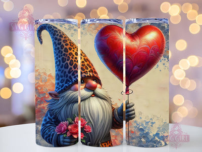 Cute Valentine Gnome Tumbler Wrap Valentines Day Skinny 20 oz Tumbler Sublimation Design Valentine Gnome Tumbler PNG, Digital Download Sublimation SvggirlplusArt 