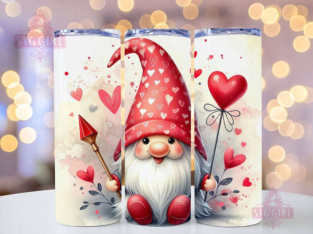 Cute Valentine Gnome Tumbler Wrap Valentines Day Skinny 20 oz Tumbler Sublimation Design Valentine Gnome Tumbler PNG, Digital Download Sublimation SvggirlplusArt 