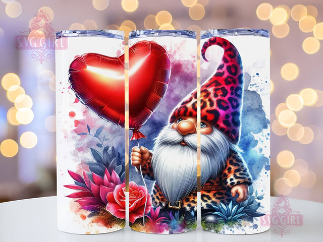Cute Valentine Gnome Tumbler Wrap Valentines Day Skinny 20 oz Tumbler Sublimation Design Valentine Gnome Tumbler PNG, Digital Download Sublimation SvggirlplusArt 