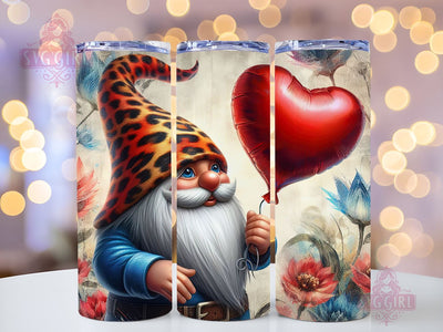 Cute Valentine Gnome Tumbler Wrap Valentines Day Skinny 20 oz Tumbler Sublimation Design Valentine Gnome Tumbler PNG, Digital Download Sublimation SvggirlplusArt 