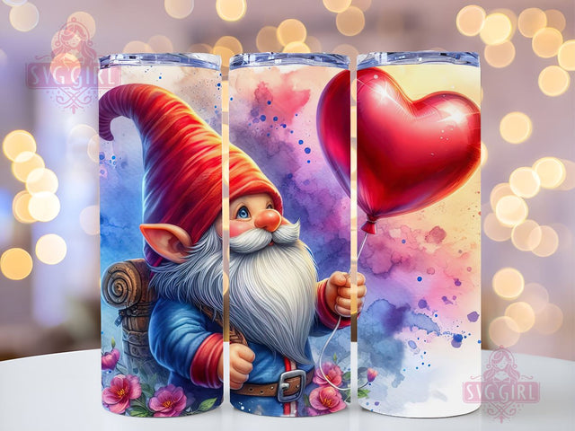 Cute Valentine Gnome Tumbler Wrap Valentines Day Skinny 20 oz Tumbler Sublimation Design Valentine Gnome Tumbler PNG, Digital Download Sublimation SvggirlplusArt 