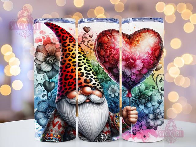 Cute Valentine Gnome Tumbler Wrap Valentines Day Skinny 20 oz Tumbler Sublimation Design Valentine Gnome Tumbler PNG, Digital Download Sublimation SvggirlplusArt 