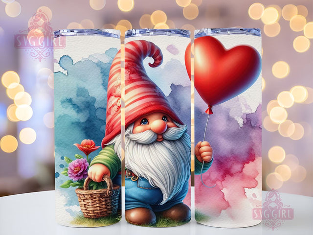 Cute Valentine Gnome Tumbler Wrap Valentines Day Skinny 20 oz Tumbler Sublimation Design Valentine Gnome Tumbler PNG, Digital Download Sublimation SvggirlplusArt 